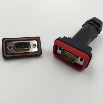 防水D-SUB焊线DB9P外壳公母插头 车针D-SUB焊线DB9P外壳公母插头