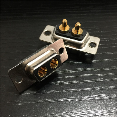 D-SUB大电流2W2电源母座接插件 D-SUB大电流2芯电源插座鱼叉螺丝