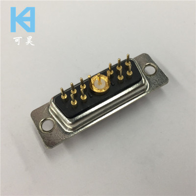 信号同轴D-SUB直插焊板11W1母座 混装同轴D-SUB直插180度11W1母座