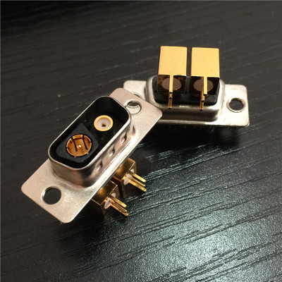 优质弯角焊板射频同轴2芯公座 可昊品牌弯脚焊板同轴射频2V2公座