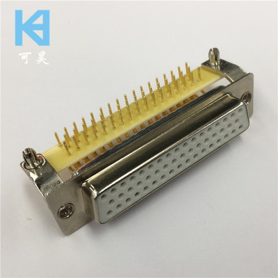 可昊弯脚带支架DR50PIN母座 车针D-SUB弯角90度DB50芯母头连接器