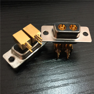 D-SUB射频同轴连接器2芯弯脚母座 D-SUB同轴连接器2W2弯脚母座