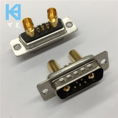车针镀金大电流D-SUB焊线7W2公头 重载大电流D-SUB焊线5+2芯公头