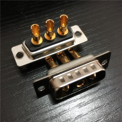 车针大功率3芯焊线D-SUB公头 接插件车针大功率3W3焊线D-SUB公头