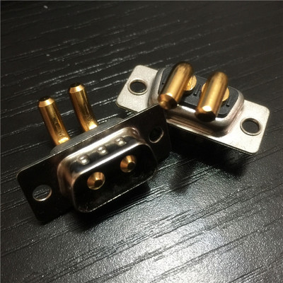 D-SUB大电流电源2W2弯脚焊板公座 优质大电流电源2芯弯脚焊板公座