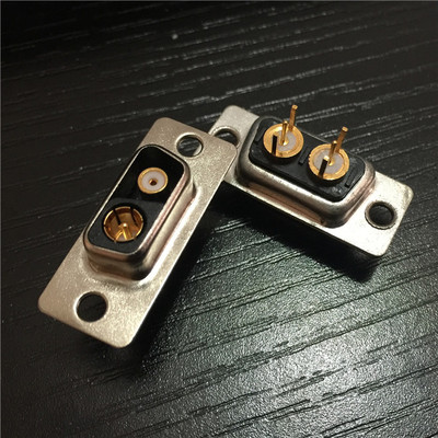 D-SUB混装连接器2V2直插射频信号母座 D-SUB直插信号混合2芯母座