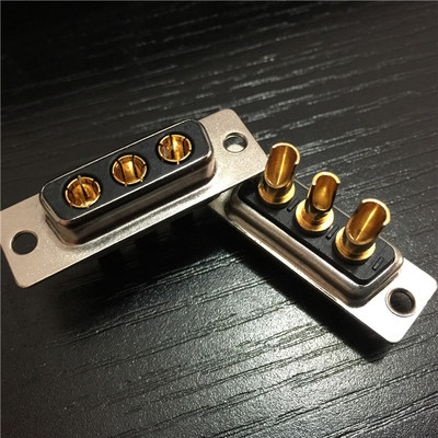 3W3大电流焊线母头 3孔大电源接线母座 混合D-SUB大电流连接器