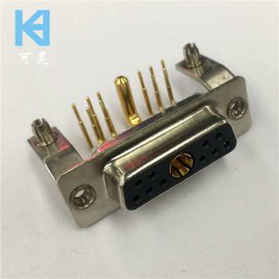 11W1弯脚母座大电流D-SUB连接器 10+1弯脚母座车针D-SUB连接器