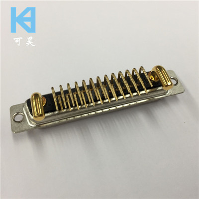 27W2母座弯脚大电流D-SUB连接器 25+2芯母座90度焊板D-SUB连接器