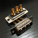 纯铜D型混合D-SUB大电源3芯3W3连接器混装大电流焊接插头