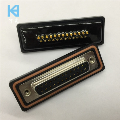 防水车针D-SUB25芯母头 IP67镀金D型焊线25PIN母头连接器 DB25PIN