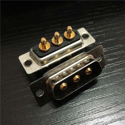 大电流矩形D-SUB直插3芯公座 大电源重载D-SUB直插3W3公座连接器