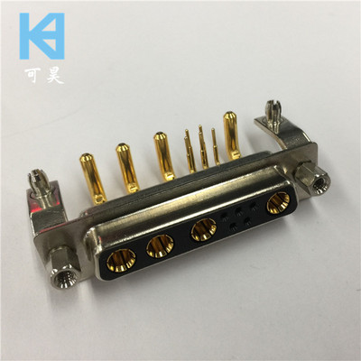混装大电流D-SUB弯脚9W4母座 混合大电源D-SUB弯脚90度5+4母头座