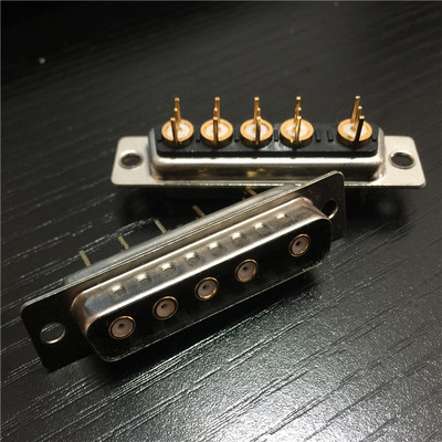 5W5公座大电流同轴D-SUB连接器 射频同轴D-SUB直插5W5公座连接器