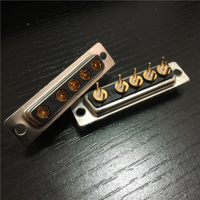 射频同轴DB5芯直插母头插座 信号同轴5W5直插D-SUB母头插座