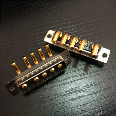 大电源5W5弯脚焊板公座连接器 大电流D-SUB弯角焊板5芯公端连接器