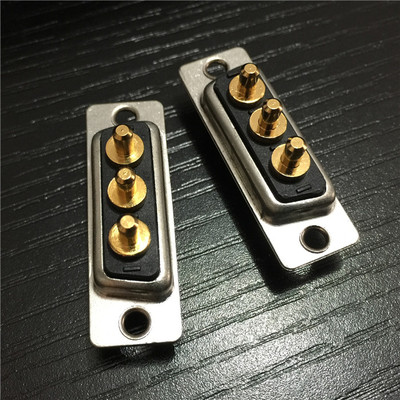 工业大电流连接器D-SUB直插180度焊PCB板车针3W3母头插座接插件