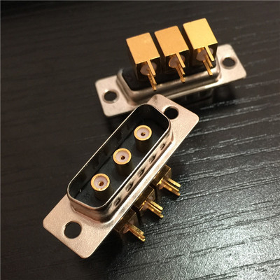 3W3公座连接器 厂家直销射频同轴信号D-SUB弯脚焊板3W3公座连接器