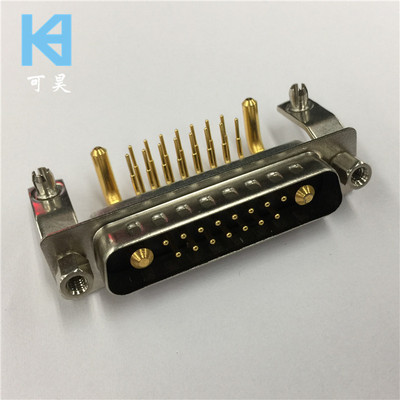 大电流D-SUB连接器弯脚17W2公座 车针D-SUB连接器90度15+2芯公座