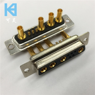 冷压式D-SUB连接器9W4芯母头 大电流D-SUB接插件5+4芯母头插座