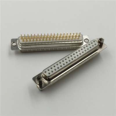 铆锁180度直插车针D-SUB37P连接器 白色180度焊板车针DB37P母座