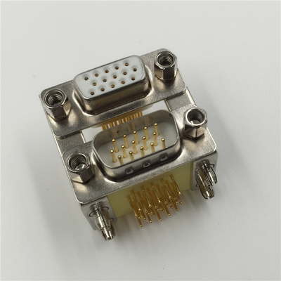 可昊品质车针双胞胎双层D-SUB上VGA15母座下HDR15公座连接器