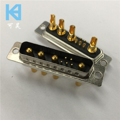 9W4公头 混装大电流D-SUB连接器 车针工业插头 焊线DB型5+4针座