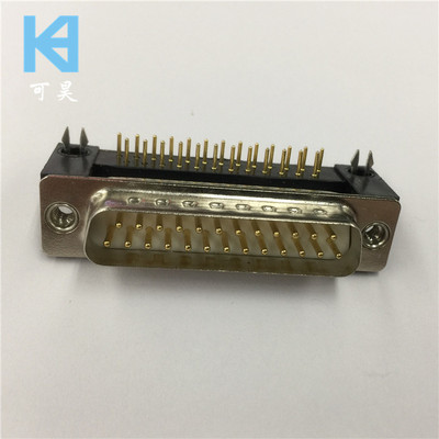 车针DR25pin公座弯脚焊板式 镀金DB25针公头90度插板式