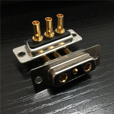 混装大电流3芯D-SUB连接器 20A 40A打线式3V3混合大电流接插件