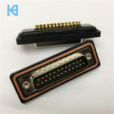 防水D-SUB连接器 防水焊线DB25PIN公头 IP67等级防水D-SUB接插件