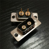 2芯连接器 同轴2W2直插射频接插件 D-SUB180度焊板式插座