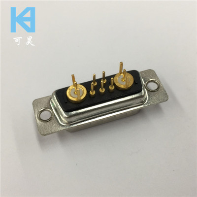 混装D-SUB连接器直插同轴7W2公座 混合D-SUB射频180度5+2公头插座