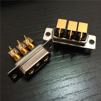 工业同轴信号D-SUB端子3V3母座 军工同轴信号D-SUB插座3芯母座
