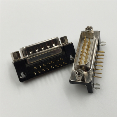 可昊d-sub连接器弯脚车针DR15公座 带支架弯脚车针DB15公座连接器