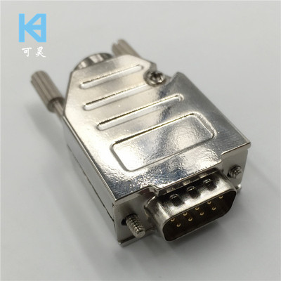 RS232串口锌合金DB9P金属铁壳 D-SUB长螺丝装配2W2接头金属外壳 keho01Z0-090-LN-Z-1707